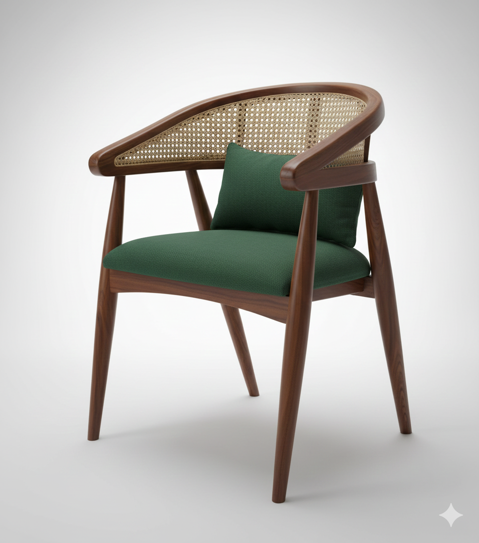 Green Hotel-Style Armchair