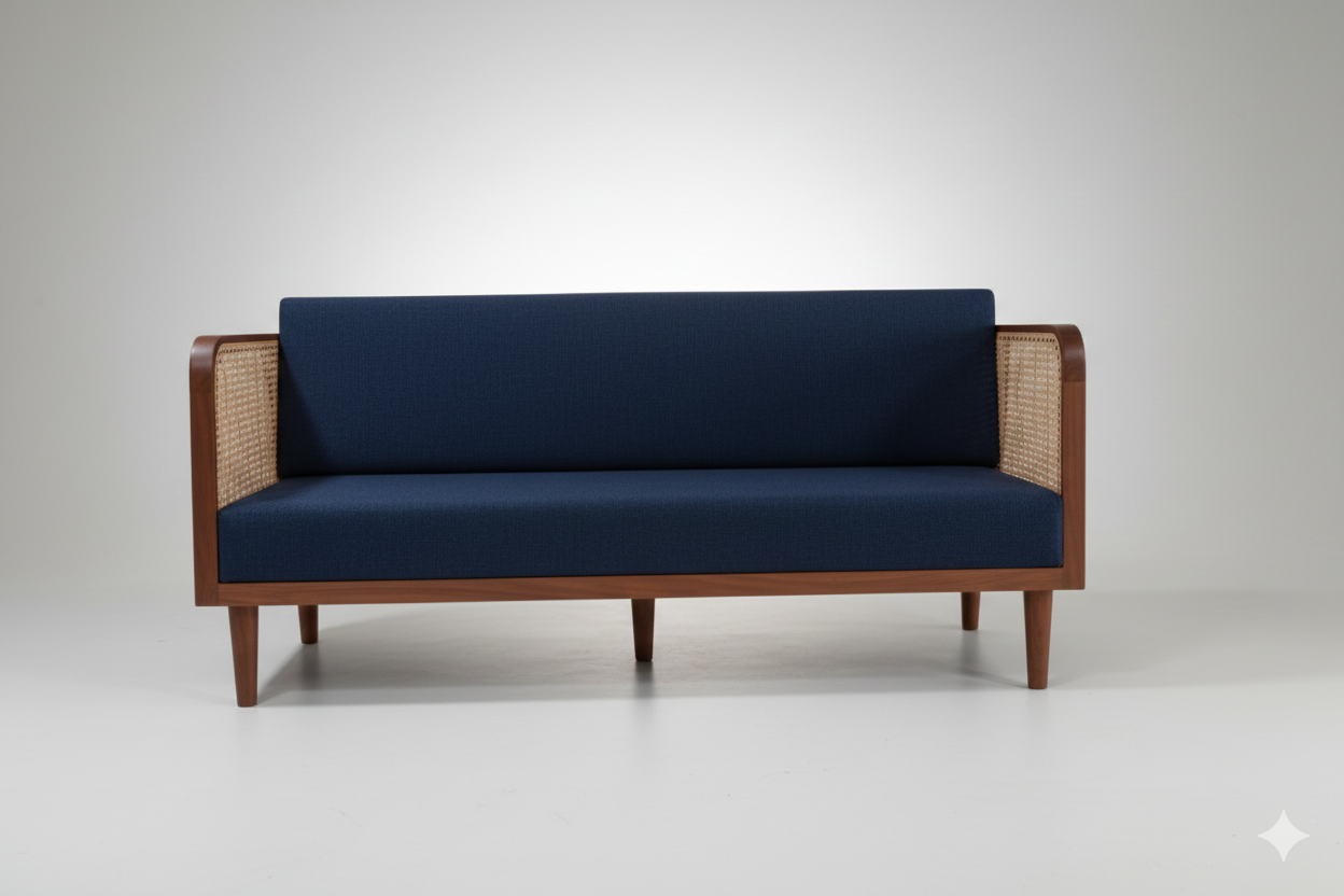Blue Lounge-Style Armchair