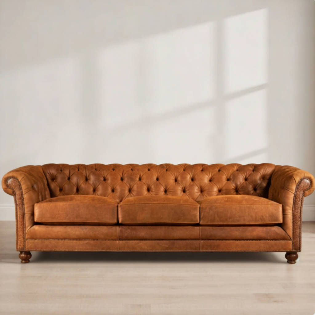 Honey Orange Vintage Sofa
