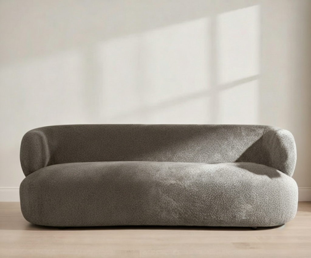 Grey Modern Cushioned Sofa